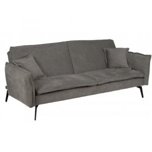 Canapé-Lit gris tissu lin pied métal 214cm IXIA
