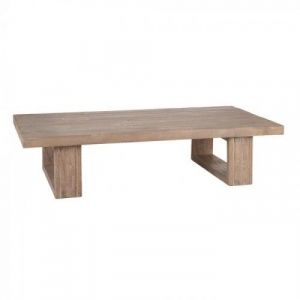 Table basse bois cérusé blanc 184cm -DENZZO
