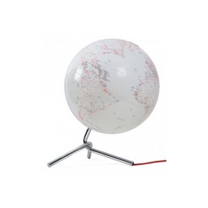 Globe terrestre lumineux design blanc rouge noir Nodo