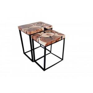 Tables en Bois de Suar et Métal - Collection SAMAN