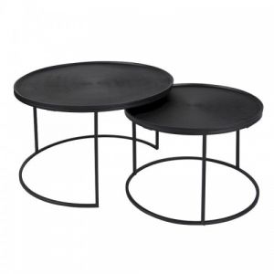 Set de 2 tables basses rondes &Oslash;55/70cm BUZZ
