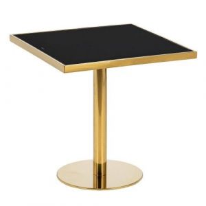 Table d'appoint carré noir et or 60x60cm
