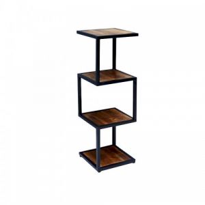 Étagère géométrique 4 tablettes carrées bois ABISKO