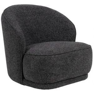 Fauteuil de salon en tissu gris anthracite OVALY IXIA