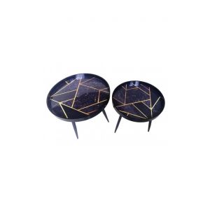 Tables gigognes X2 geometric bleu/or STYYL