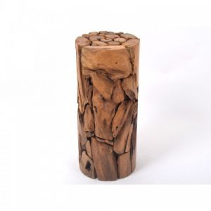 Bout de Canapé KANZA 80CM - Colonne en Bois de Teck