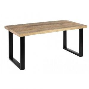 Table à manger rectangulaire en bois et fer 160x80cm MESA