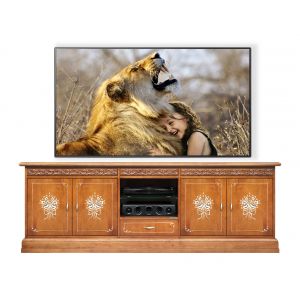 Banc TV 200 cm avec frise sculptée - Collection Fleur