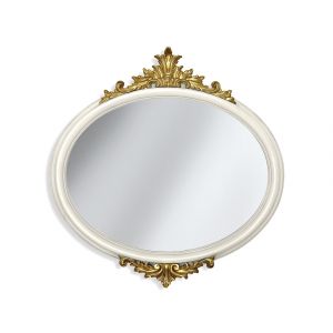 Miroir ovale avec éléments sculptés