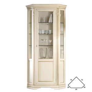 Meuble vitrine d'angle hauteur 215 cm