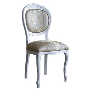 Chaise rembourrée blanche