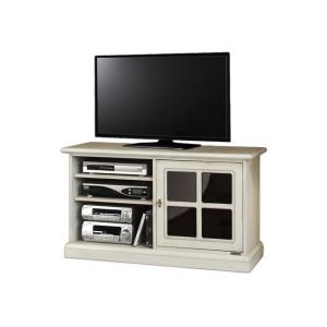 Meuble TV petite dimensions avec plexiglass noir