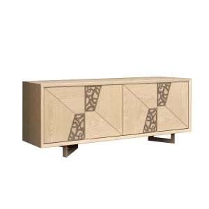 Meuble buffet bas "Nature" - Couleur boue et beige sable