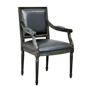 Fauteuil noir style empire Allan Poe