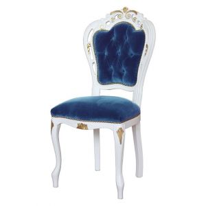 Chaise classique en h&ecirc;tre massif d&eacute;tails en or