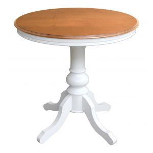 Table basse ronde diamètre 80 cm bicolore blanc