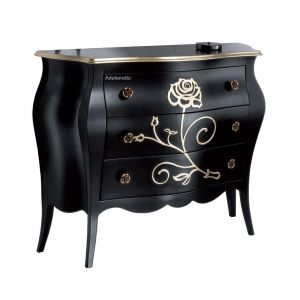 Commode bombée 3 tiroirs Rose