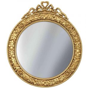 Miroir rond feuille d'or 90 cm