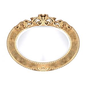 Miroir ovale en feuille d'or ou d'argent