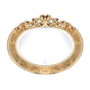 Miroir ovale en feuille d'or ou d'argent