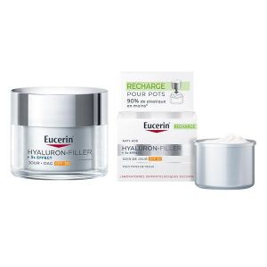 Eucerin Hyaluron-Filler + 3x Effect Soin de Jour SPF30 et Son Éco-Recharge