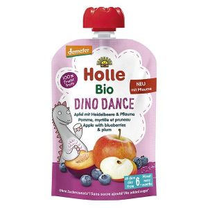Holle Dino Dance Gourde Pom Myrtil Prune Bio 100g