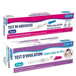 Care+ lot de 7 Tests d'ovulation + 1 Test de grossesse