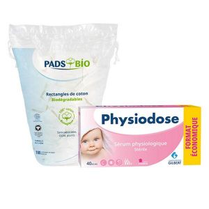 Laboratoires Gilbert Lot Hygiène Bébé : Sérum Physiologique + Coton Bio