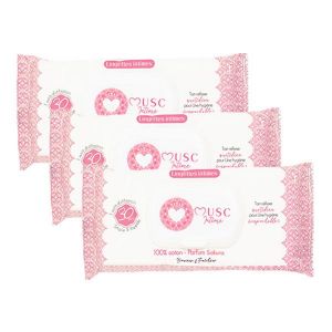 Musc Intime Lingettes Parfum&eacute;es Fleur de Sakura - Lot 3 x 30 Lingettes