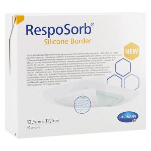 Hartmann Paul Resposorb Pansement Hydrocellulaire Silicone Super Absorbant 12,5x12,5cm 10 unités