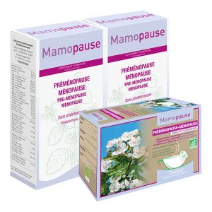 Inebios Mamopause Pack Pr&eacute;m&eacute;nopause & M&eacute;nopause sans phytohormone 2 Cures + 1 Tisane Offerte