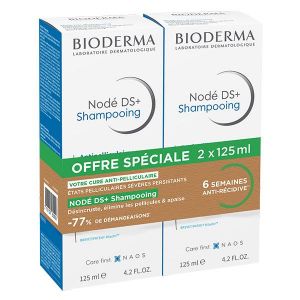 Bioderma Nodé DS+ Shampoing Antipelliculaire Cuirs Chevelus Sensibles Lot 2x125ml