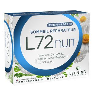 Lehning L72 Nuit Sommeil Réparateur Mélatonine LP 1,9 mg 30 gélules