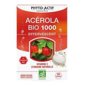 Phyto-Actif, Ac&eacute;rola Bio 1000 effervescent, 24 comprim&eacute;s