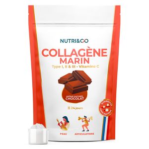 Nutri&Co Collag&egrave;ne Marin Type 1, 2 & 3 Peau & Articulations Go&ucirc;t Cacao 240g