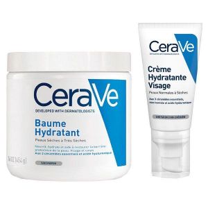 CeraVe Routine Visage et Corps Peaux S&egrave;ches Baume Hydratant 454 ml & Cr&egrave;me Hydratante Visage 52ml