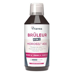Vitavea Br&ucirc;leur 4 en 1 Morosil Br&ucirc;le Graisse, Cellulite, M&eacute;tabolisme saveur p&ecirc;che 400ml