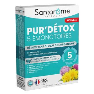 Santarome Pur'D&eacute;tox 5 &eacute;monctoires D&eacute;tox globale 30 g&eacute;lules