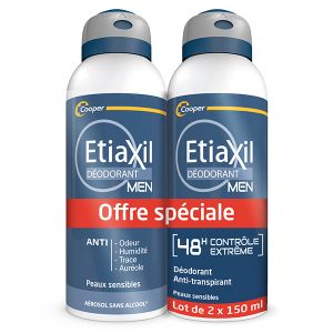 Etiaxil Déodorant Anti-transpirant 48h Homme lot de 2 x150ml