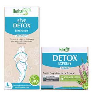Herbalgem Detox - S&egrave;vel 250ml + Complexes de bourgeons de 7x10ml