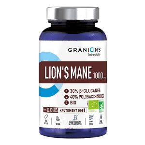 Granions Lion'S Mane 1000mg Champignons Adaptogene Bio Vegan 90 Gelules