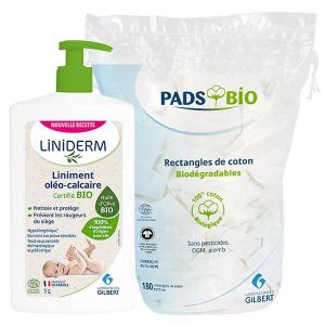 Neutraderm Pack Douceur B&eacute;b&eacute; Liniment et Carr&eacute;s de Coton Bio