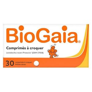 BioGaia Probiotiques Lactobacillus Reuteri Protectis Arôme Citron 30 comprimés