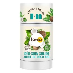 Lovea - D&eacute;o-Soin Solide - D&eacute;odorant - Huile De Coco Bio - Efficacit&eacute; 24h 50g