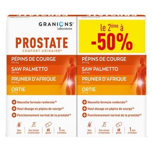 Granions Prostate - Pépins de Courge, Ortie, Prunier d’Afrique - 2x 60 Gélules