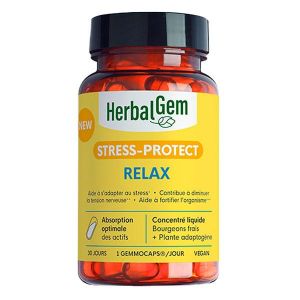 Herbalgem - Gemmocaps&reg; Stress-Protect relax &ndash; Tension nerveuse- 30 Capsules