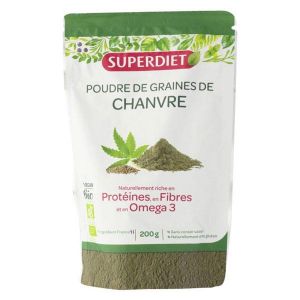 Superdiet Poudre de Graines de Chanvre 200g