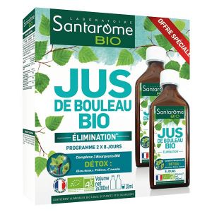 Santarome Bio Jus de Bouleau Bio - Draine & D&eacute;toxifie - Lot de 2 x 200ml