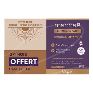 Manha&eacute; Autobronzant Teint h&acirc;l&eacute; sans soleil 4 mois 120 g&eacute;lules