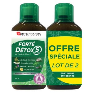 Fort&eacute; Pharma Fort&eacute; D&eacute;tox 5 Organes Detoxifier foie Artichaut Lot de 2x 500ml